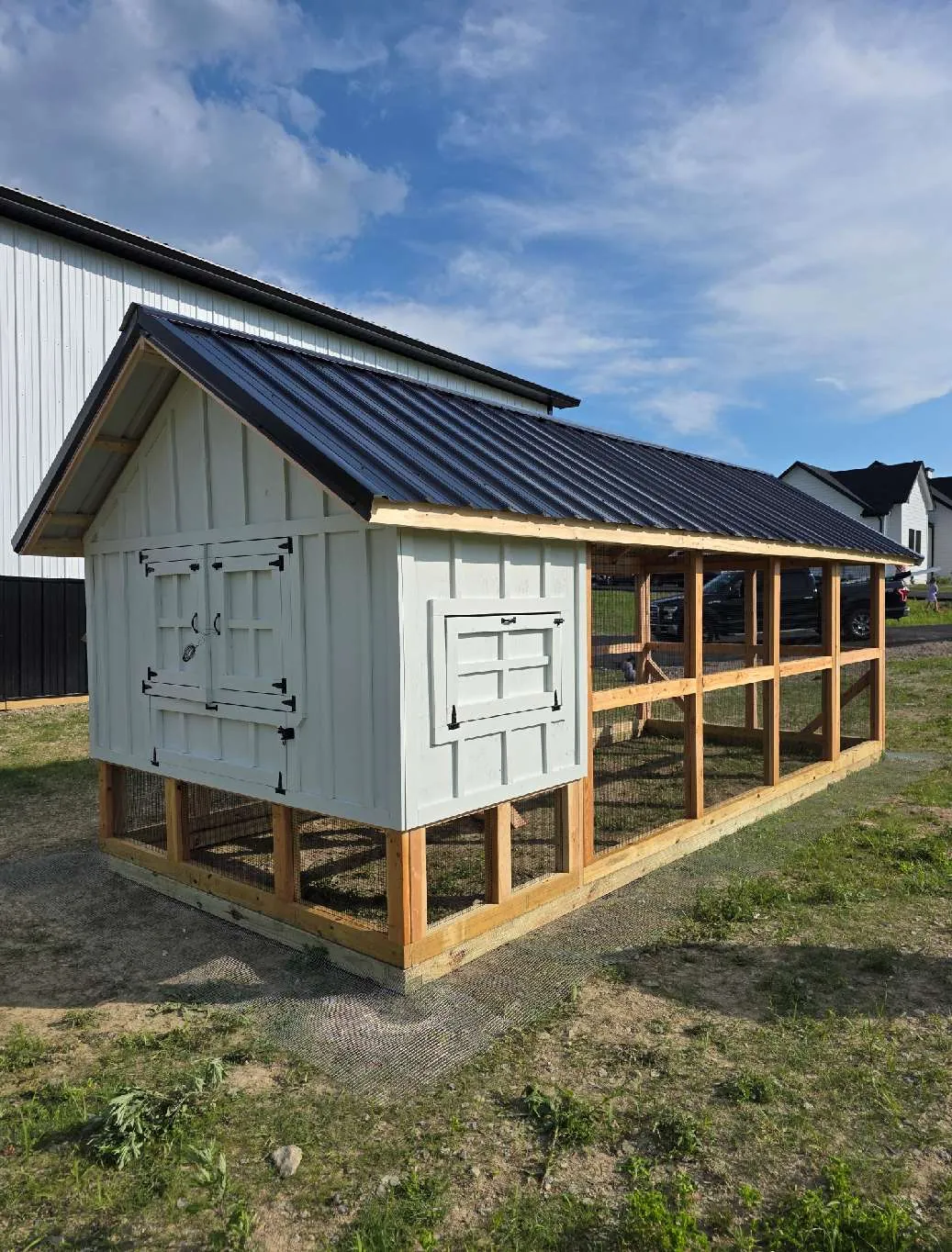 The Farmstead 8′ × 20′ chicken coop, view 2, built by Triano Farms in New Jersey